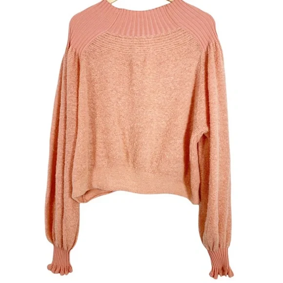 FREE PEOPLE • Elderflower Sweater Wool/Alpaca in Peach Size Large - Picture 5 of 15